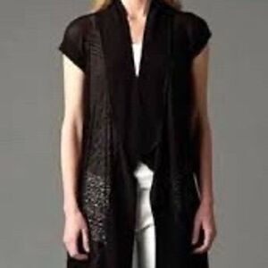 Eileen Fisher Women's Black Silk Lace Cardigan Sweater Size M NWT